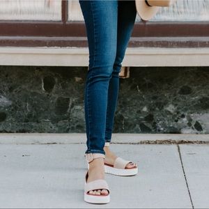 Mia Rosanna Wedge Cream Colored Sandals
